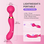 Vibrator Wand Sex Toys, Dual-Sided Vibrator With 20 Patterns & 8 Speeds Of Pleasure, Quiet Vibrators For Woman, Waterproof Wand Vibrator And Strong Vibrators (Hot Pink)