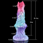 Soft Silicone Made Monster Style Alien Fantasy Ovipositor Dildo Anal Plug Adult Sex Toy Game Tool For Men Women Couple (White&Purple)