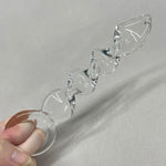 Glass Anal Dildo, Crystal Glass Pleasure Wand Dildo, G Spot Dildo Anal Vagina Clitoral Stimulator, Anal Training Adult Toys Prostate Massager, Sex Toys For Men Women (Screw Thread Dildo)