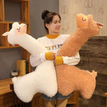 29.5" Giant Alpaca Plush Pillow Llama Stuffed Animal Toys,Soft Fluffy Llama Plush Long Body Pillow,Home Decor,Gift For Kids Adults. (Brown)