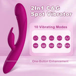 Adult Sex Toys Vibrator Silicone Dildo - C & G Spot Vibrator With 10 Vibrations And One-Click Enhanced Mode, Female Sex Toy With Powerful Dual Motors, Rabbit Vibrators Adult Toys For Woman