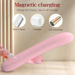 Thrusting Vibrator For Women, Thrusting Dildo G Spot Vibrator Clitoral Stimulator Rose Sex Toy 7 Thrust 7 Vibration Rechargeable Lcd Display Rabbit Vibrators Adult Sex Toys For Women