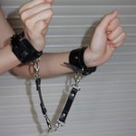 Sm Bondage Set Fetish Sex Handcuffs Ankle Cuffs Wrist Ankle Cuffs Set Erotic Bed Cuffs Sex Toys Erotic Leather Hand And Foot Cuffs Bed Cuffs For Lovers Couples Beginners