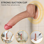 Realistic 8.7" Silicone Dildo With Suction Cup – Thick G-Spot & Anal Stimulator For Women And Couples, Lifelike Texture, Hands-Free Pleasure
