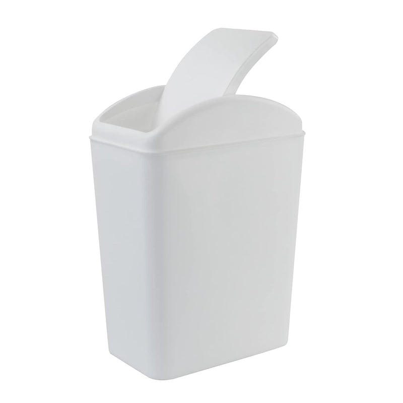 4.2 Gallon Swing Lid Waste Can, Plastic Garbage Cans With Swing Lid, 1 Pack, Whi