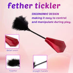 4 Pcs Bdsm Training Set Sex Whip Adult Sex Flap Paddle Role Playing Adult Role Playing Sex Game Bdsm Feather Hand Flap Whip Nipple Clip Rose Red