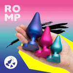 ROMP Luster Set of 3 Butt Plugs & We-Vibe Pivot Vibrating Cock Ring - Couples Sex Toys Bundle