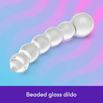 Sensual Glass Dildo | 7 Inch Large Beaded Dildo Couples Sex Tool | Long Anal Toy For Temperature Play | Curved Penis G Spot & Prostate Massager Adult Sex Toys For Women & Men | Clear