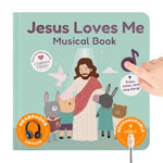 Jesus Loves Me Music Book Toddlers 1-3 Years Old - Christian Musical Book, Headphone Jack, Interactive Baby Sound Book, Singing Toy Children Girls Learning Song Toy Toddler Boys