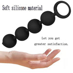 Silicone Anal Butt Beads Chain Plug,Four Ball Anal Chain Link With Safe O Pull Ring Anal Adult Sex Toy Anal Beads Chain Anal Dilator Silicone Flexible Anal Chain Butt Plug For Men Women(Black)