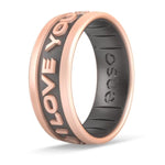 Star Wars Silicone Ring - Comfortable And Flexible Design - I Love You (English) - Rose Gold/Platinum - Size 9