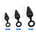 Silicone Anal Plug Training Kit With Safe Pull Ring, 3Pcs Butt Plug Trainer Set,Anal Sex Toy Trainer Kit For Beginners Men Women, Prostate Massager,Flexible Smooth Silicone Anus Dilator