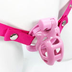 Material Upgrade Chastity Cb Lock Nub Size Cage W/ 4 Double Curved Shape Rings Complete Set For Adult Sex Play Penis Exercise Bondage Restraint Virginity For Men (Pink)