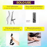 Multi-Orgasm Bendable Strap-On Dildo - 3 Motors Independently Controllable Adult Toy - G Spot Silicone Dildo Vibrator Clitoral Stimulator Toy - Soft Bendable Sexy Dildo (Blue - X-Large)