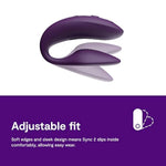 Sync 2 Purple App Control Couples Vibrator & Pjur Aqua Water Based Personal Lubricant 3.4 Fl Oz - Couples Sex Toys Bundle