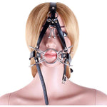 Metal Spider Ring Gag With Head Slave Harness Nose Hook Flirting Mouth Gags Sex Toys For Couple Adult Games Unisex Sex Products (Silver)