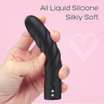 Bullet Vibrators Mini Vibrator - Bullet Vibrator Discreet Vibrator Small, Sex Toys Female Vibrator With 10 Modes, All Silicone Rechargeable Vibrators For Nipple Finger Clitoral Stimulation, Black
