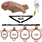 Hollow Penis Cage Set With 4 Rings, An Anti-Slip Belt And 2 Keys, Moulded Design Chastity Cage Lock Male Sex Toys Sm Slave Restraints & Bondage For Couples (L)