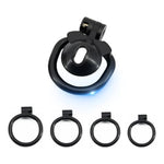 Inverted Chastity Cage Male Chastity Device With 4 Different Rings Resin Cock Cage With Invisible Lock And 2 Keys For Men'S Penis Bondage Sex Toys Small Bondage Gear (B,Black)