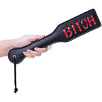 Bitch Spanking Paddle For Adults, 12.8Inch Faux Leather Bdsm Paddle For Sex Play, Black