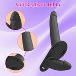 Strap On Dildo Adult Sex Toys - Double Sided Dildo Silicone Big Anal Dildos Toys, Strapon Harness Wearable Pegging Dildos G P Spot Stimulation, Adjustable Strapless Sex Toys For Women Lesbian(Black)