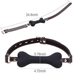 Bite Down Dog Bone Silicone Mouth Gag Adjustable Breathable Sex Toy Restraints Fetish Sm Canine Bdsm Black 1.0 Count