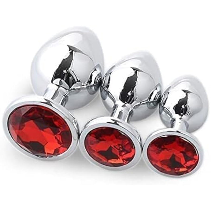 Crystal Metal Butt Plug – Large Stainless Steel Anal Plug With Decorative Jewel (Large)