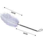 Bdsm Feather Teaser Whip & Paddle For Adults - Sm Spaking Alternative Foreplay Flirting Sexy Tool Sex Toys For Couples & Lovers, Spanking Accessories With Soft Feather Tickler Grey