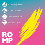 ROMP Join Teal C-Shaped Couples Vibrator & Rose Toy Pleasure Air Clitoris Sucker - Couples Sex Toys Bundle