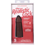 Doc Johnson The Realistic Dildo - 5 Inch ULTRASKYN Dong with Removable Vac-U-Lock Suction Cup - F-Machine and Harness Compatible Dildo - for Adults Only, Chocolate
