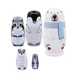 Matryoshka Nesting Dolls For Kids Adults Hand Painted Panda Stacking Toys Animal Nesting Dolls Figurines Halloween Xmas Gifts Wedding Party Supplies,Set Of 5 Pieces