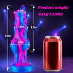 9 Inch Extra Thick Wolf Dog Dildo With Knot And Suction Cup, Silicone Large Xl Massive Knotted Dildo Monster For Strap On, Realistic Extra Wide Dragon Anal Dildo Fantasy Blue Sex Toy For Women Men