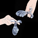 Transparent Butt Plug Sex Toy for Men Women, Wave-Shaped Anal Plug with Safety Base Anal Expander Training Masturbation Prostate Massaging Adult Sex Toys (L)