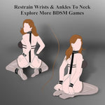 Sex Bondage Restraints Bdsm Toys - 2 In 1 Bed Bondage Set & Behind Neck To Wrist Bdsm Kit With Adjustable Handcuffs Ankle Cuffs Collar Bed Straps For King & Queen Size, Adult Sex Toy For Couples Kinky