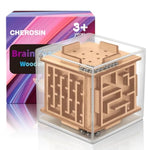 Fidget Puzzle Cube For Kids And Adults - 6-Sided Wooden Puzzle Game Fidget Toy For Anxiety Relief - Handheld Maze Cube For Travel - 3D Brain Teaser Magic Cube Fidget For Christmas Stocking Stuffers