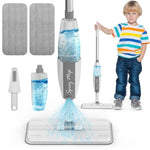 Toddler Mop That Works - Kids Spray Mop - Toddler-Size Cleaning Toy Set Small Sweeper, Detachable Mini Mop For Kids, Interactive Pretend Play Montessori Toys Gift For Toddlers Boys Girls