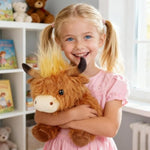 11.5" Highland Cow Stuffed Animal?Soft And Fluffy Highland Cow Stuffed Animal, Best Gift For Kids & Girls Halloween, Christmas Or Birthday (Brown)