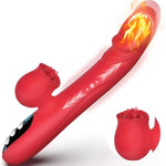 Womens Sex Toys Thrusting Vibrator, Thrusting Dildo G Spot Vibrator Clitoral Stimulation Rose Sex Toy With 7 Licking & Thrusting Vibration Modes,Rabbit Vibrators Adult Sex Toys For Women Couples