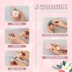 Wooden Makeup Toy Set Pretend Makeup For Toddlers 3-5 With Stickers/ Headscarf/ Mirror/ Perfume/ Powder/Bag, Wooden Makeup Kit Wooden Makeup Toy Set For Girls Birthday Gifts For Kids