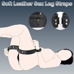 Bdsm Bondage Wrist Thigh Cuffs And Ankle Sex Restraints Set, Sex Toys For Women With Adjustable Leg Straps Handcuffs, Leather 3 In 1 Kit For Couple Beginner Sm Game Play (Black)