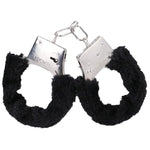 Doc Johnson Furry Handcuffs in a Bag, Black - for Adults Only