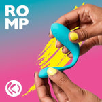 ROMP Join Teal C-Shaped Couples Vibrator & Rose Toy Pleasure Air Clitoris Sucker - Couples Sex Toys Bundle