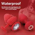 Anal Plug Sex Toys - 2Pcs Silicone Anal Toys Butt Plug Training Kit With Diamond Adult Sex Toys And Games For Men & Women, Red