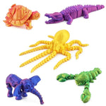 5 Pcs 3D-Printed Animals, Mystery Articulated Animals Fidget Toys, Home/Office/Desk Decor, And Festival Basket Stuffers Gift