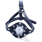 Y-Shape Leather Bondage Head Harness With Detachable Gag Restraint Mouth Masks Bdsm Sex Fetish Toys