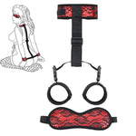 Sex Bdsm Bondage Set Adult Sex Toys Adjustable One-Piece Backhand Handcuffs Neck To Wrist Cuffs Bondage Kits Collar Handcuffs Eye Mask Blindfold For Couples Cosplay Sm Game