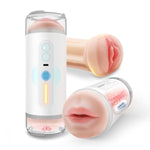 Male Masturbator Male Sex Toys, Open Ended Vibrating Stroker For Men With 7.87" Depth Lifelike Textured Vagina & Mouse, Blowjob Pocket Pussy With Speakers And Ambient Lighting, Men Adult Sex Toys