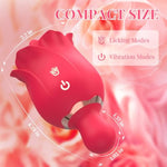 Rose Sex Toy Vibrator,Clitoral Tongue Licking Vibrator, Vibrating Cock Ring Adult Male Sex Toys, Vibrating Penis Ring For Men With 9 Vibration Adult Toys