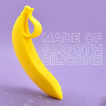 Yellow Banana-Shaped Silicone Anal Plug with Pull Loop for Men and Women - Prostate Massager and G-Spot Stimulator