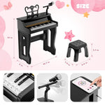 Toy Pianos For Kids Ages 3-7 - With Piano Keyboard Stickers For Toddler Piano Learning Beginners 37 Keys 4 5 6 Years Old Girls And Boys Birthday Gift